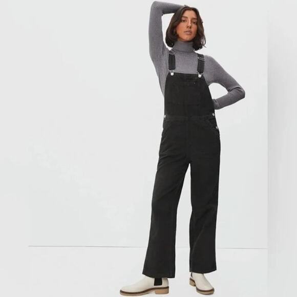 NWT Everlane Cotton Canvas Overalls in Black Size 4 - Picture 1 of 14